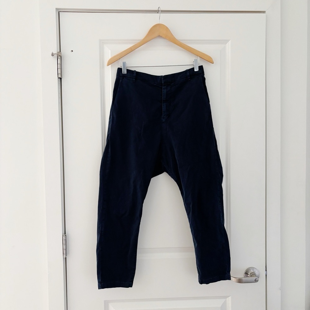 Nili Lotan Utility Pant Cotton Dropped Crotch Minimalist Neutral